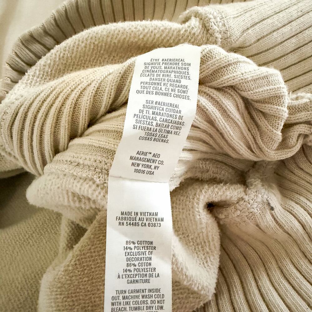 Aerie Cheers Graphic Sweatshirt Cream Oversized Pullover Large - Picture 9 of 9